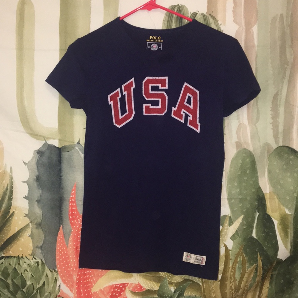 Blue white and red USA Polo Ralph Lauren t-shirt
